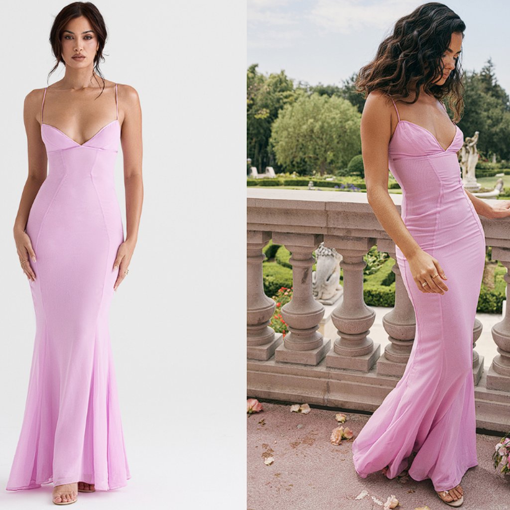 House Of Cb 'Loren' Pink Maxi Dress Nwot